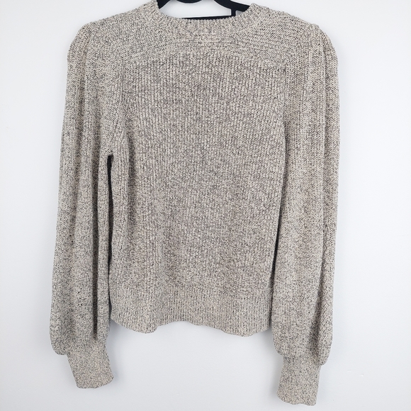 Me + Em Beige Knitted Jumper Womens Size M Approx 10-12 Balloon Sleeve - Picture 15 of 16